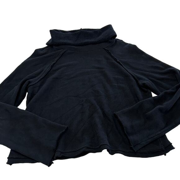 Michael Stars Sweater Womens X Small Black Reversible Raglan Sleeve Cowl Neck - Picture 2 of 8